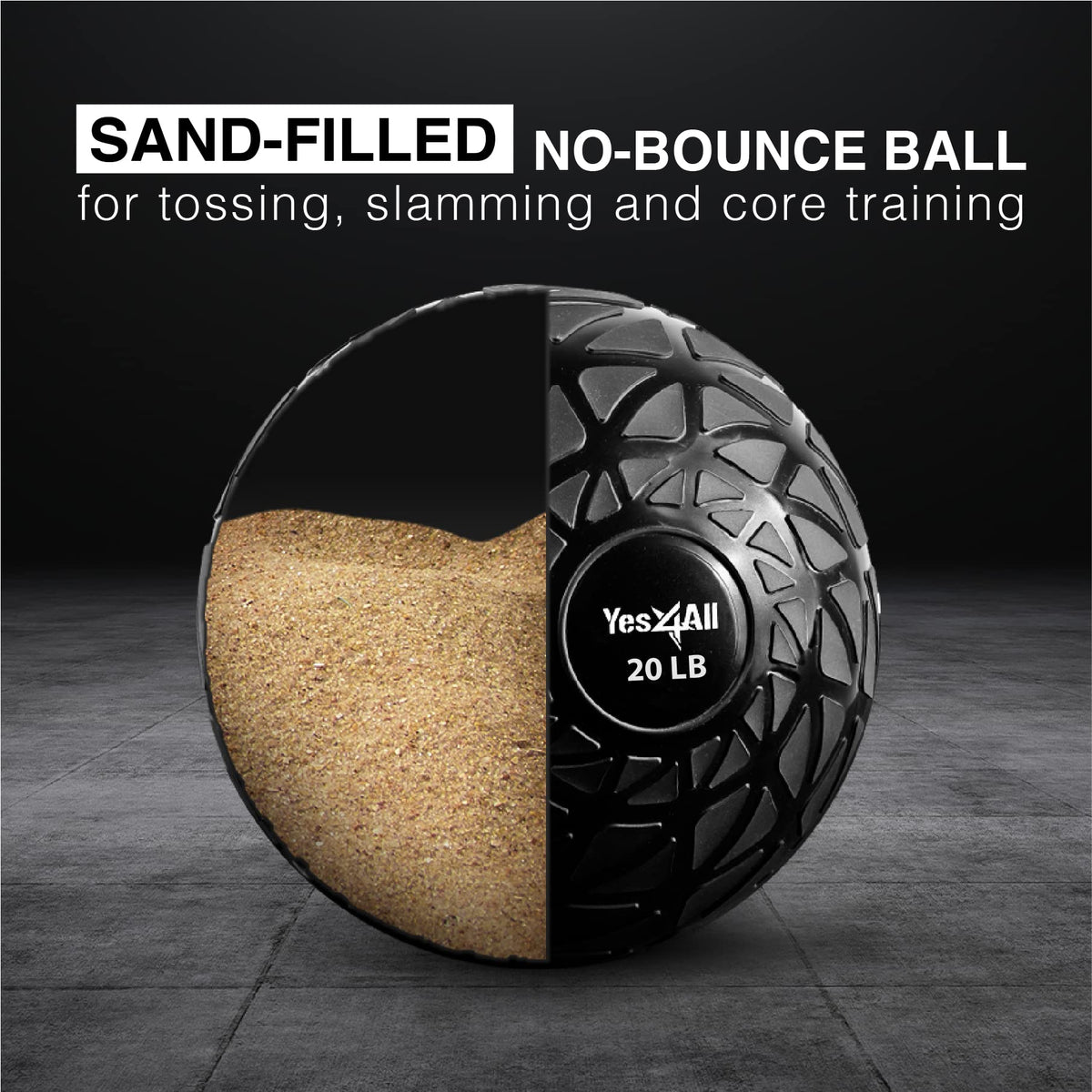 Yes4All TDH7 Slam Balls 4.5 ? 18.1kg/Slam Medicine Ball Version/Sand-Filled No-Bounce Exercise Ball, Suitable for Crossfit Workout and Strength