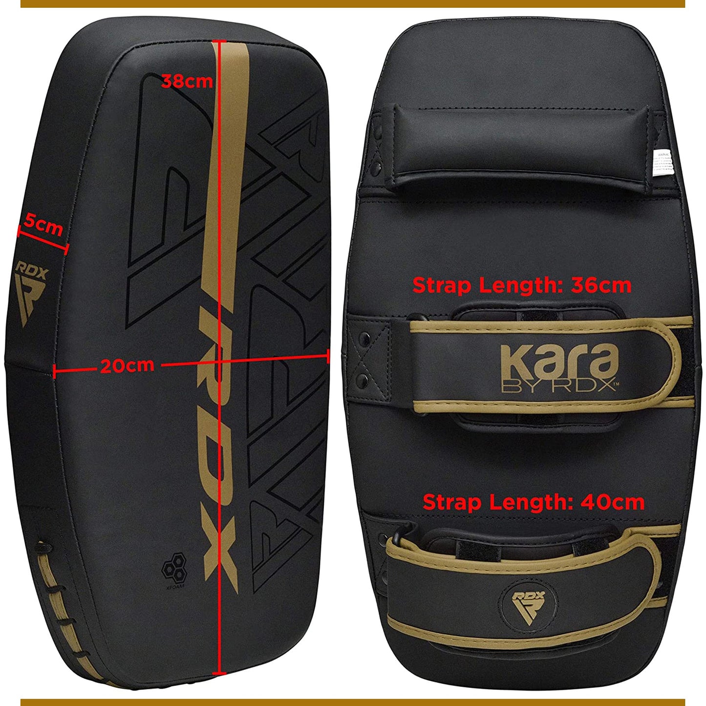 RDX Thai Pads Curved Kickboxing Muay Thai with Solid Handle Grip, Maya Hide Leather KARA Strike Shield for Knees Elbows Kicks Punches, Coaching