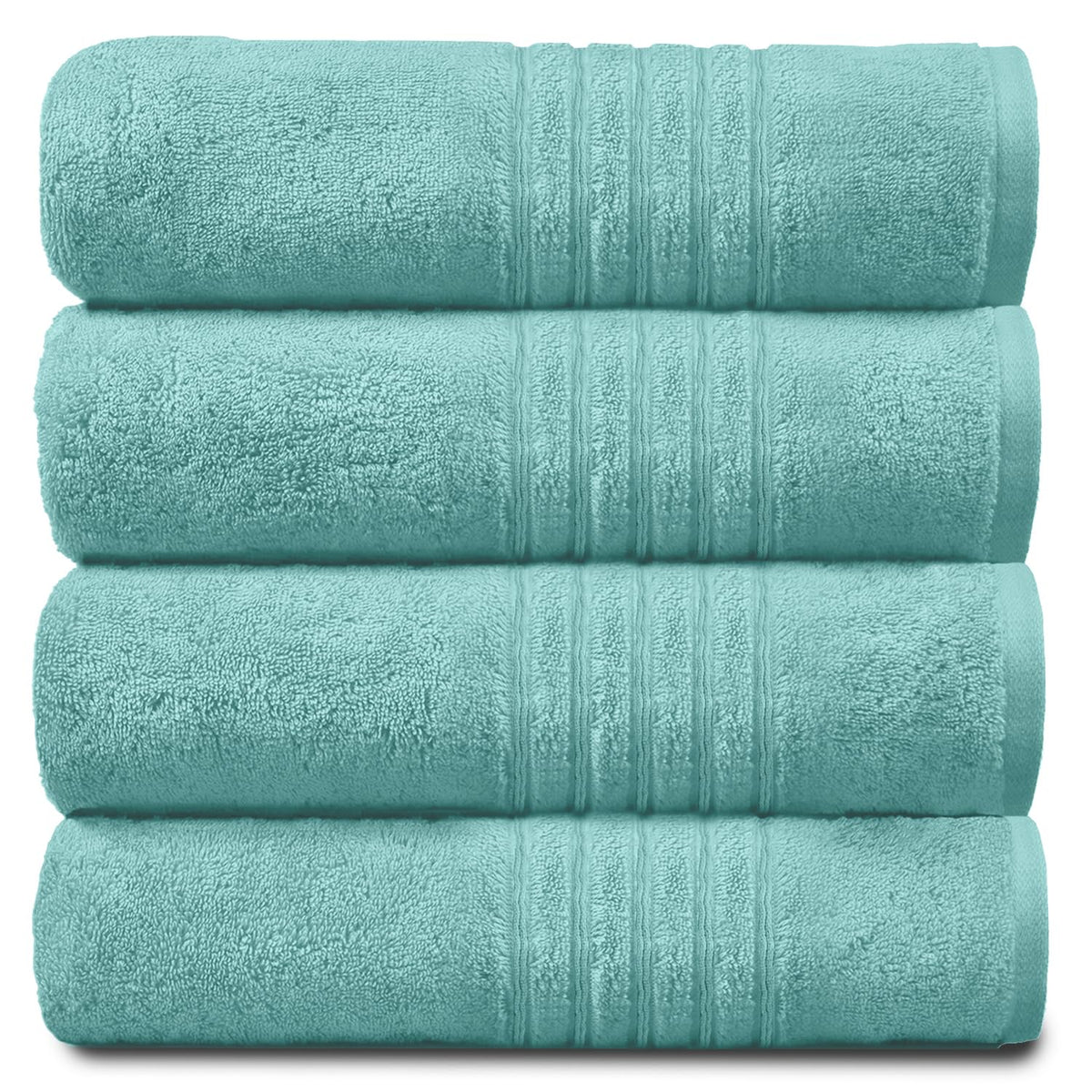 GC GAVENO CAVAILIA 4 PK Extra Large Bath Sheet, Water Absorbent Cotton Towels, 450 GSM Quick Dry Towels Set, Aqua