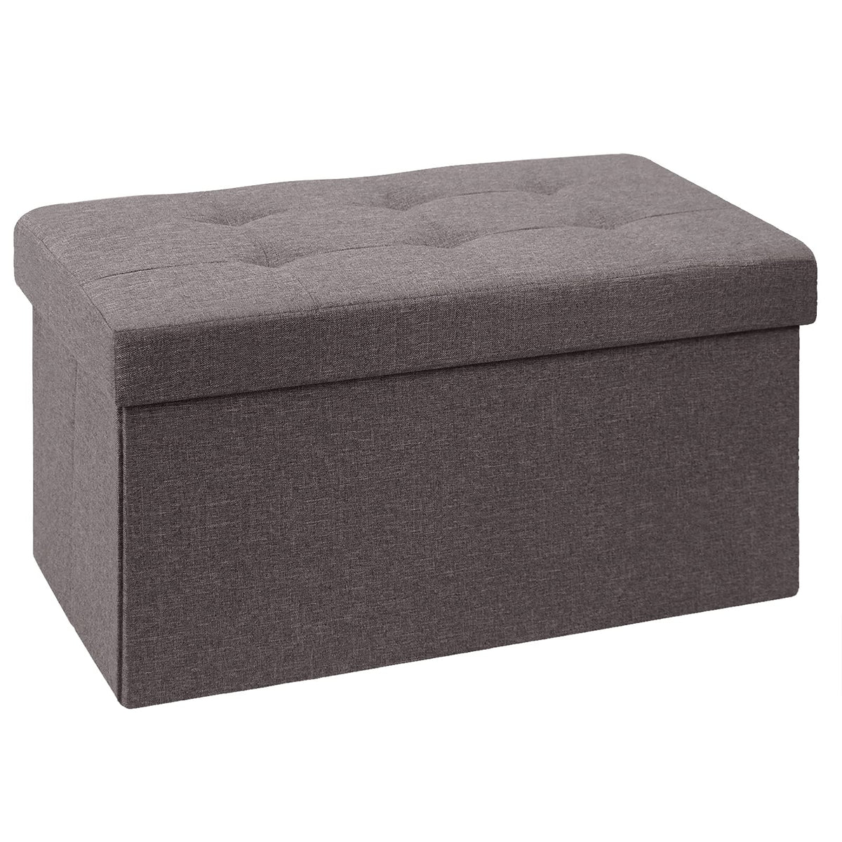 BRIAN & DANY Folding Linen Storage Boxes Footstool Ottoman, Foot Rest Stool, Foldable Seat Bench Footrest - Brown, 76 x 38 x 38 cm