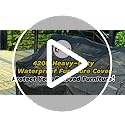 SIRUITON 250x250x90cm Garden Furniture Covers with Air Vent, Waterproof Windproof,Heavy Duty RipProof 420D Oxford Fabric Large Patio Set Cover, Outdoor Table Cover, Square/Rectangular Black