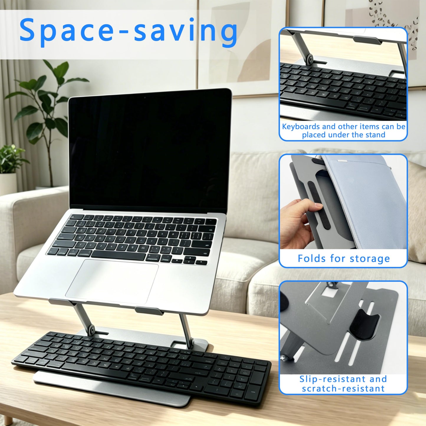 AiTodos® Adjustable Laptop Stand, Height Angle Omnidirectional Riser 10-17"
