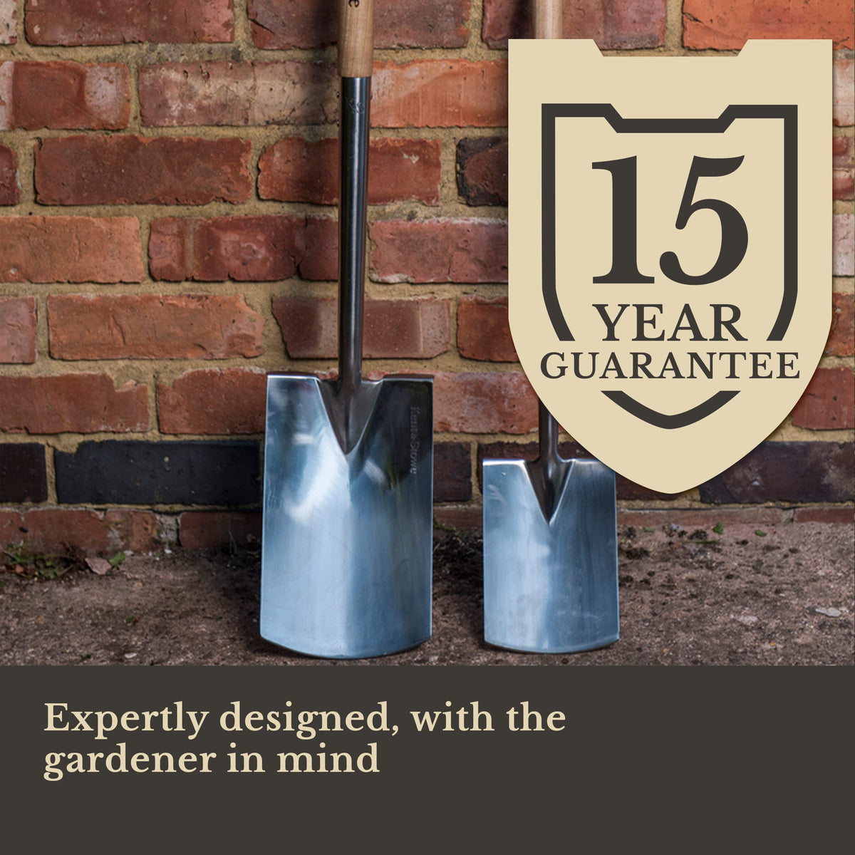Kent & Stowe Garden Life Stainless Steel Digging Spade, Light and Compact Traditionally-Styled Garden Tool, All Year Round Made from Stainless Steel