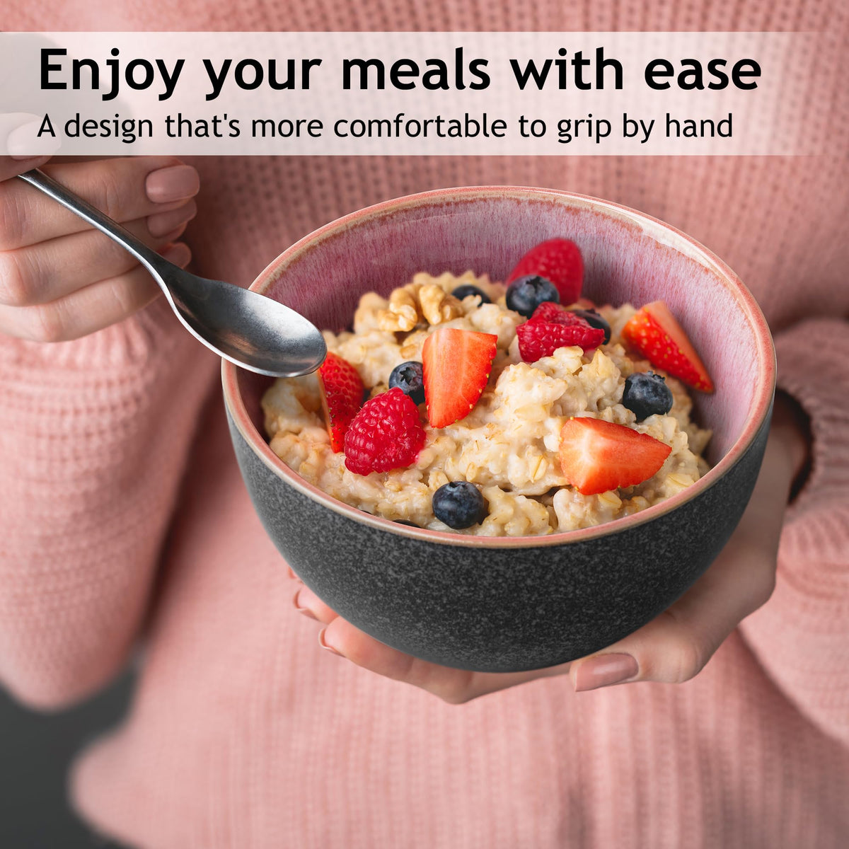 MIAMIO ? 750 ml, Bowls Set of 6, Ceramic Bowl, Salad Bowls, Soup Bowl, Cereal Bowl, Kitchen Bowls, Rice Bowls ? Microwave, Dishwasher and Oven Safe ?