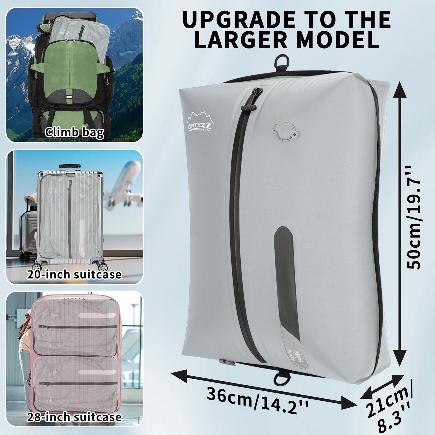 Vacuum Storage Bags for Clothes Reusable TPU Space Saver Bags for Travel with Zip Waterproof Packing Organisers Packing Cubes for Suitcase Backpack