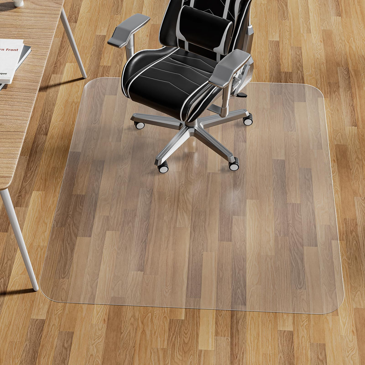 WASJOYE Office Chair Mat for Hardwood Floor 135x114cm