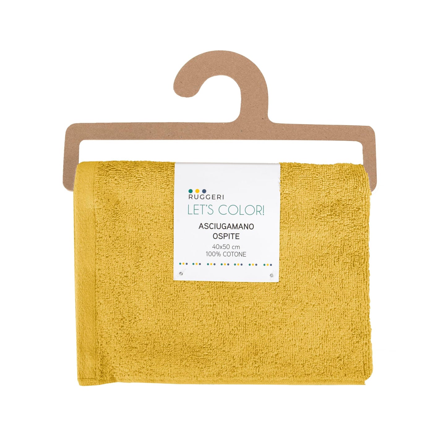 Ruggeri 4 Piece Guest Towel Set, 40x50 cm, Soft Cotton, Yellow