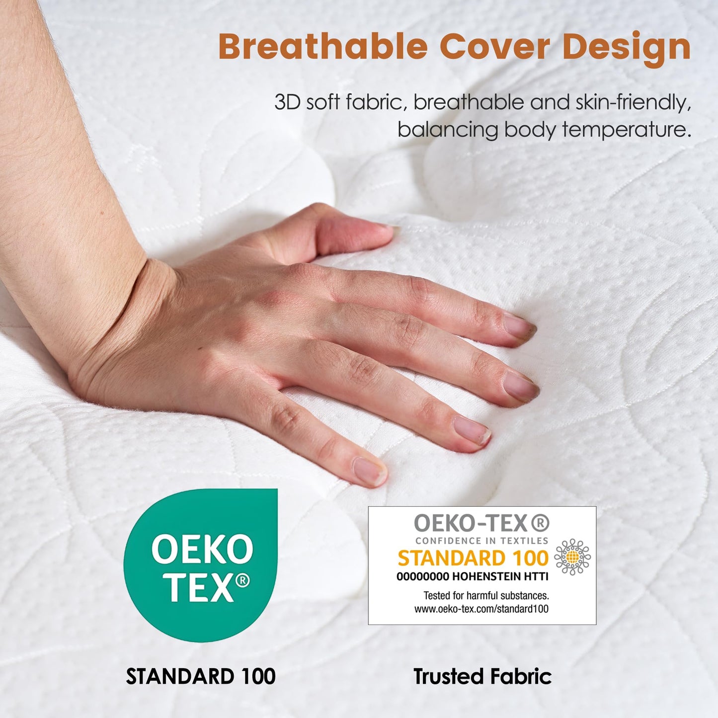 SogesPower 3FT Single Mattress, Memory Foam Mattress, Hybrid Mattress, Bed Mattress, Breathable Knitted Fabric, Gel Memory Foam