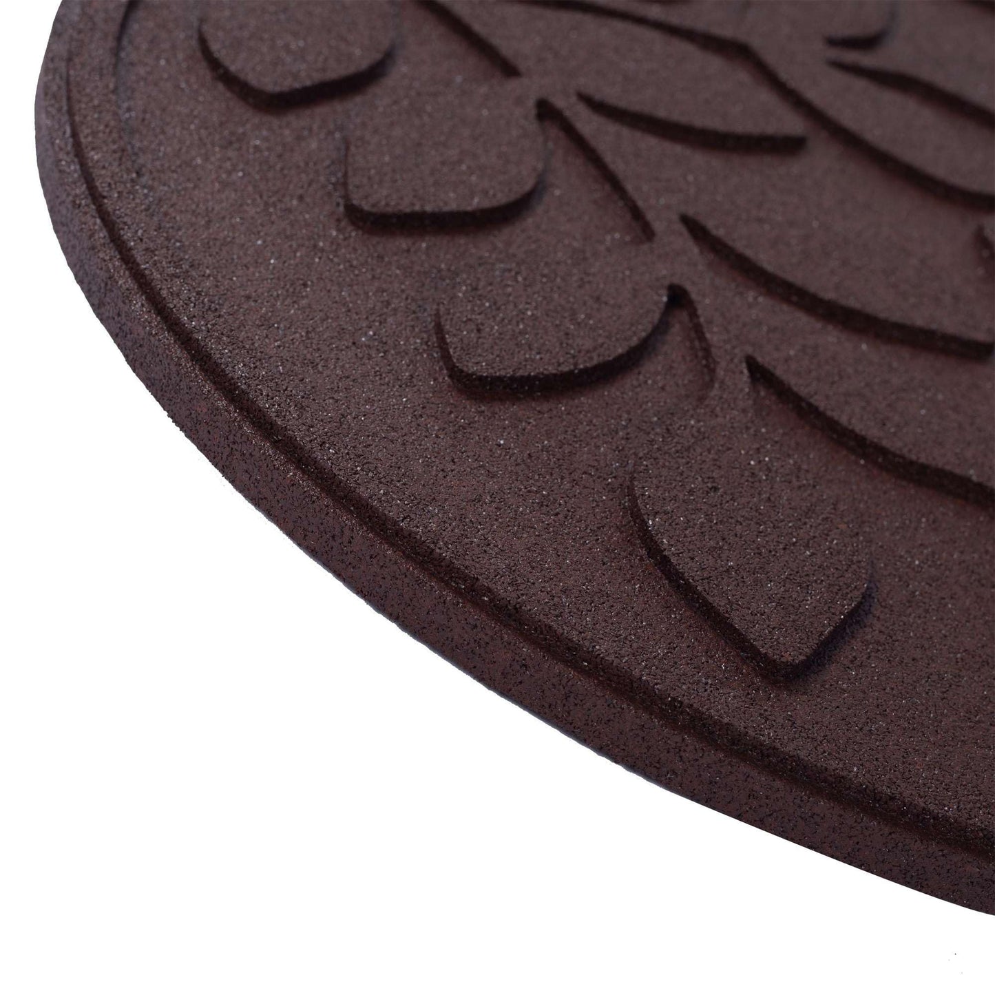 Nicoman Garden Recycled Stepping Stones Scroll with LEAF design, Reversible and Rubber Hard Wearing (Set of 4, Earth)