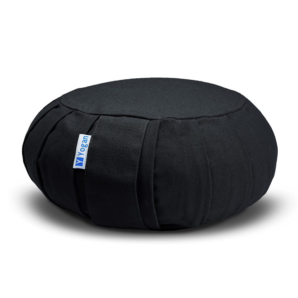 Yogan Yoga Cushion/Meditation Cushion | Natural Buckwheat Hulls Filling | Outer Cover (Could be Removed and Washed) - Made of 100% Organic Cotton (Jet