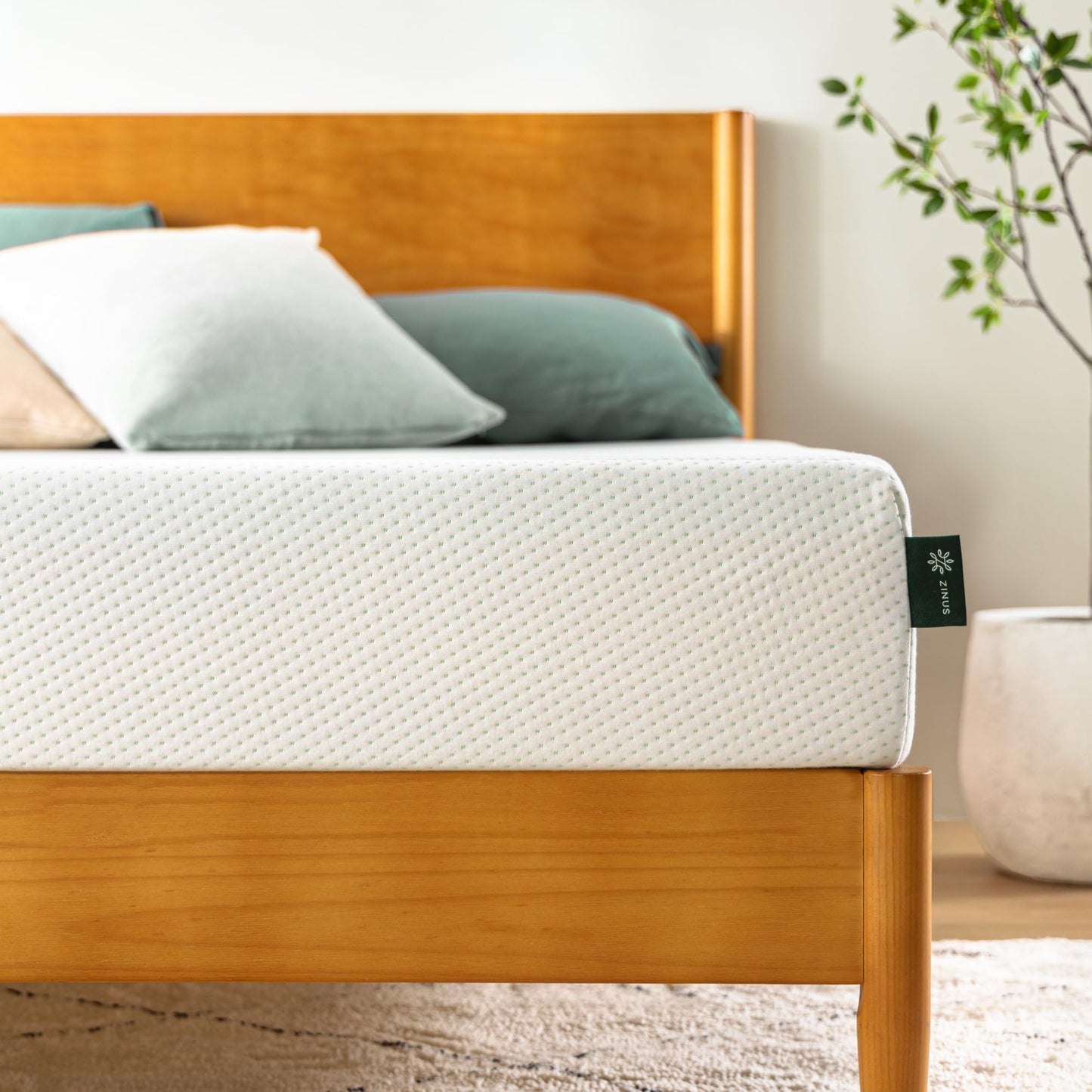Zinus Foam Mattress, Memory Foam, White, Single
