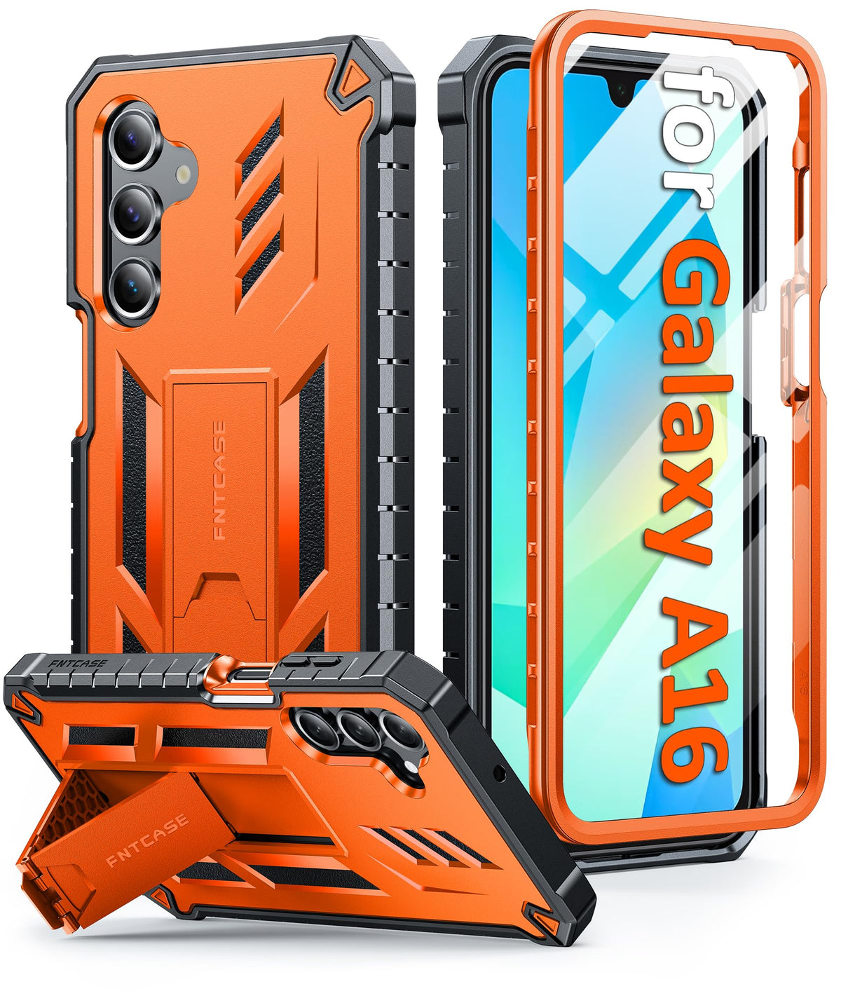 FNTCASE for Samsung A16 Phone Case: Military Grade Drop Proof Protection Galaxy A16 5G/4G Cover with Kickstand | Matte Textured Rugged Shockproof TPU