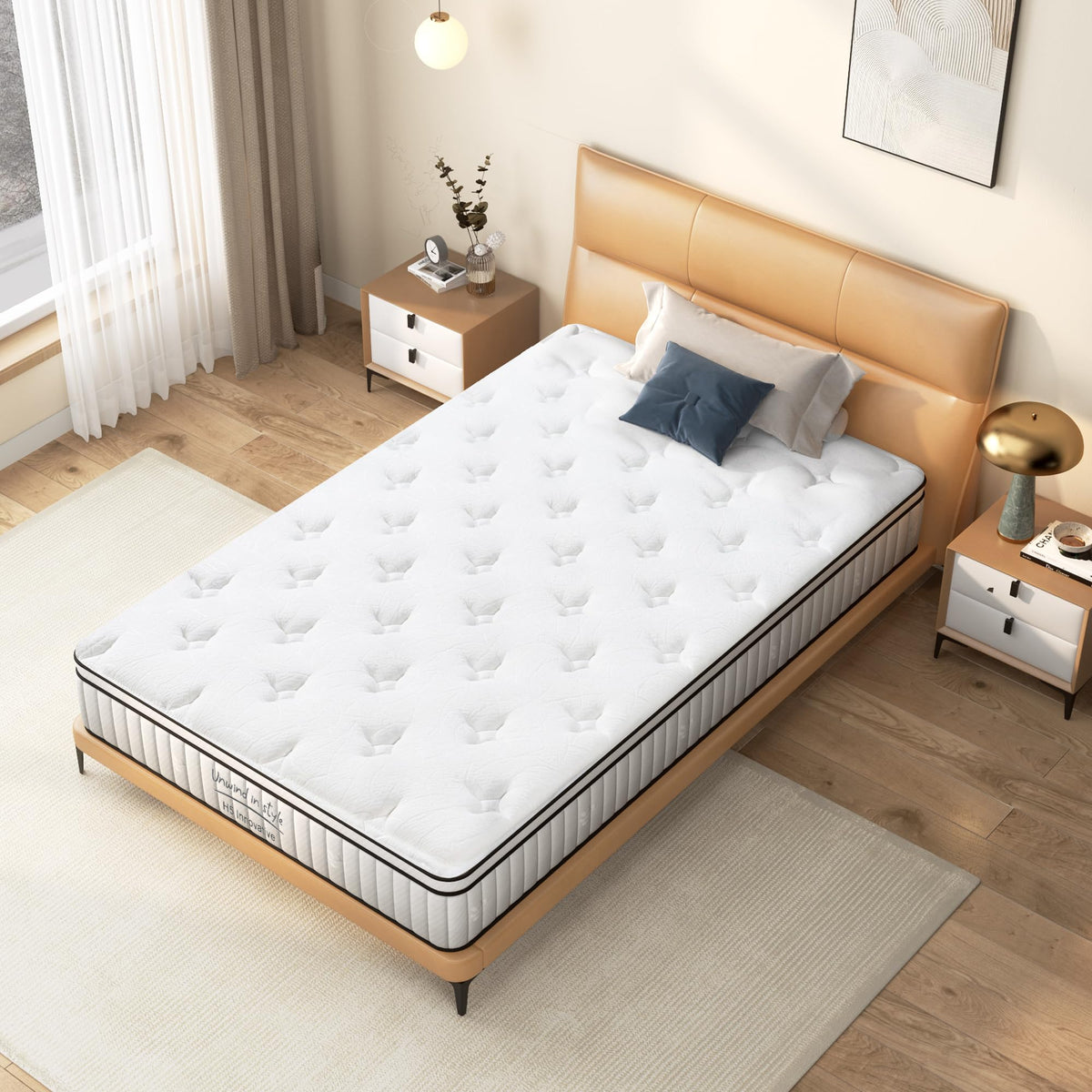 SogesPower 3FT Single Mattress, Memory Foam Mattress, Hybrid Mattress, Bed Mattress, Breathable Knitted Fabric, Gel Memory Foam