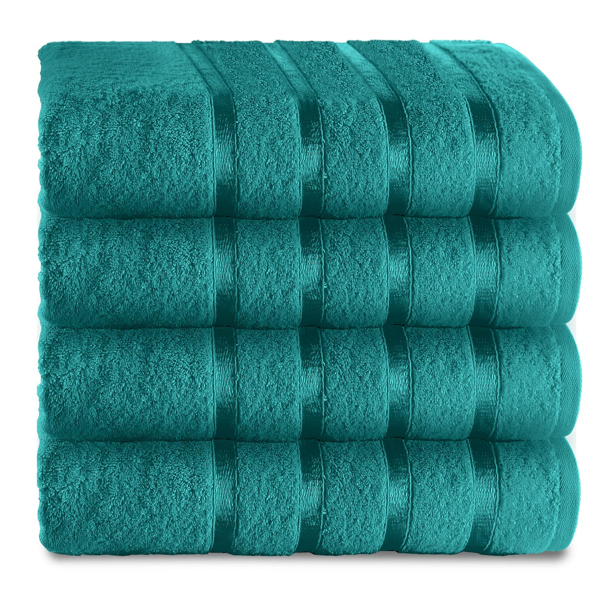 GC GAVENO CAVAILIA Fade Resistant Luxury Towels, Extra Absorbent 100% Ringspun Egyptian Cotton 500 GSM Bathroom Set, Teal, 4PK
