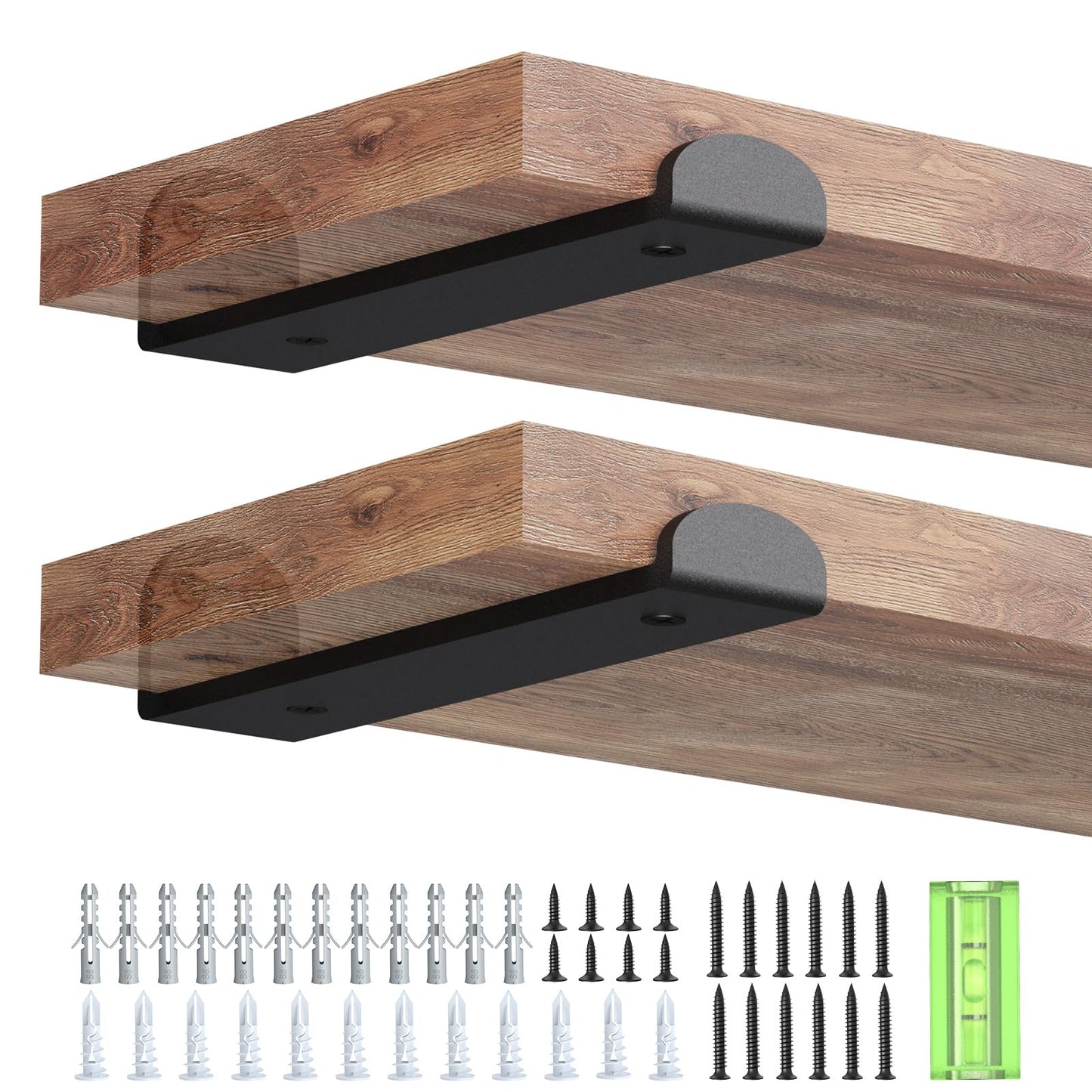 WELDUN 4 Pack Metal Scaffold Board Shelf Brackets 20 cm, Heavy Duty Wall Mounted Angle Shelving Brackets with Lips, for Industrial, Rustic, Modern