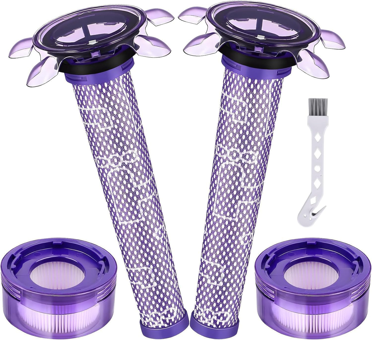 4 Pack V8 Vacuum Filter Replacement Kit Compatible with Dyson V8 New Version SV25/Dyson V7 New Model SV37, 2 Pre-Filters and 2 Post-Filters Compare to