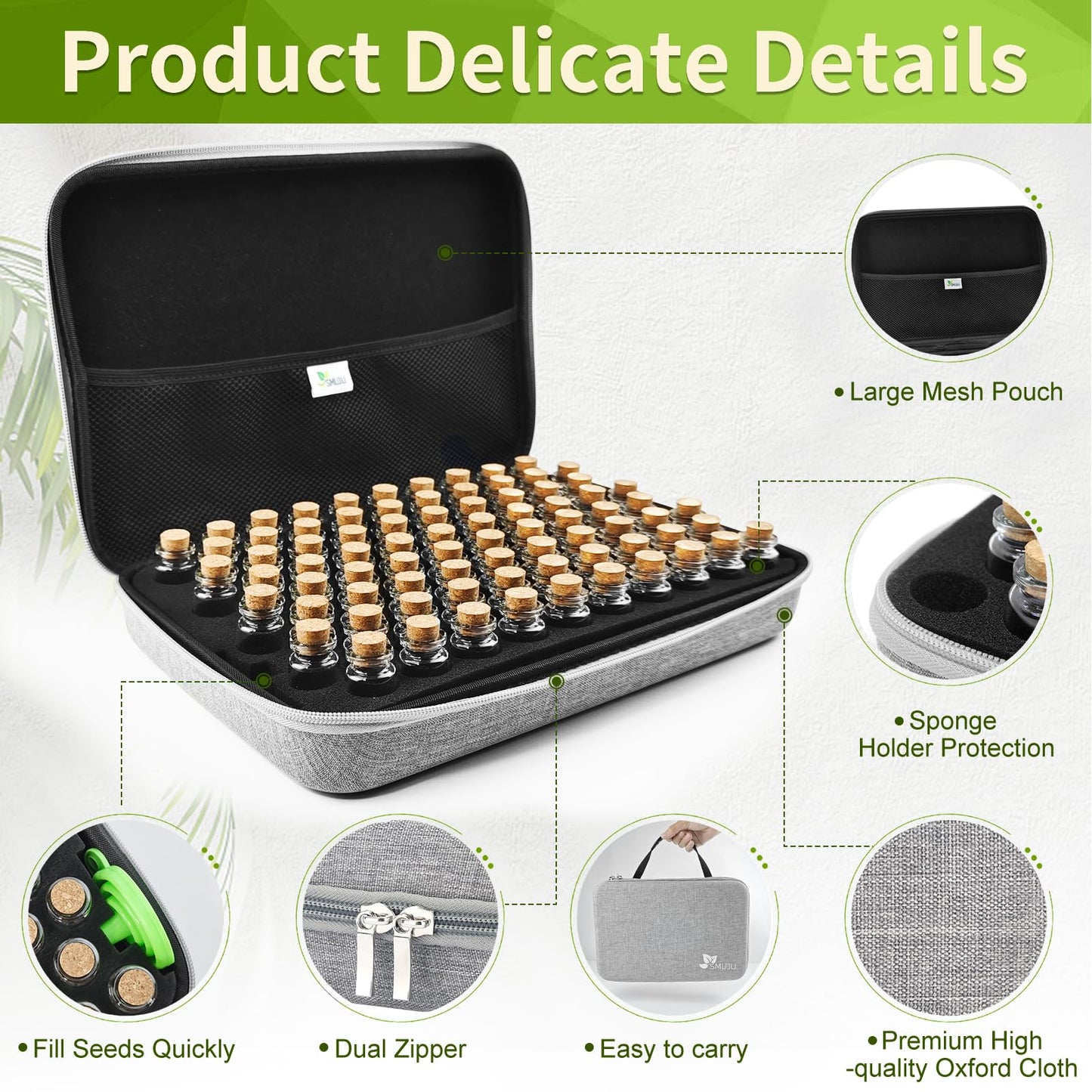 ?80 Slots?Seed Storage Box, Sturdy Seed Storage with Labels Stickers and Glass Seed Storage Container, Seed Organiser, Seed Storage Box Organiser for