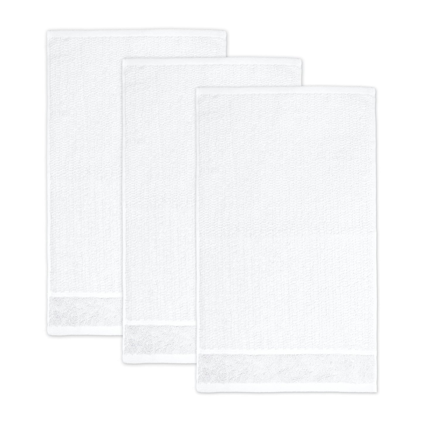 frottana Pearl guest towel 30 x 50 cm made of 100% cotton, snow 3er set