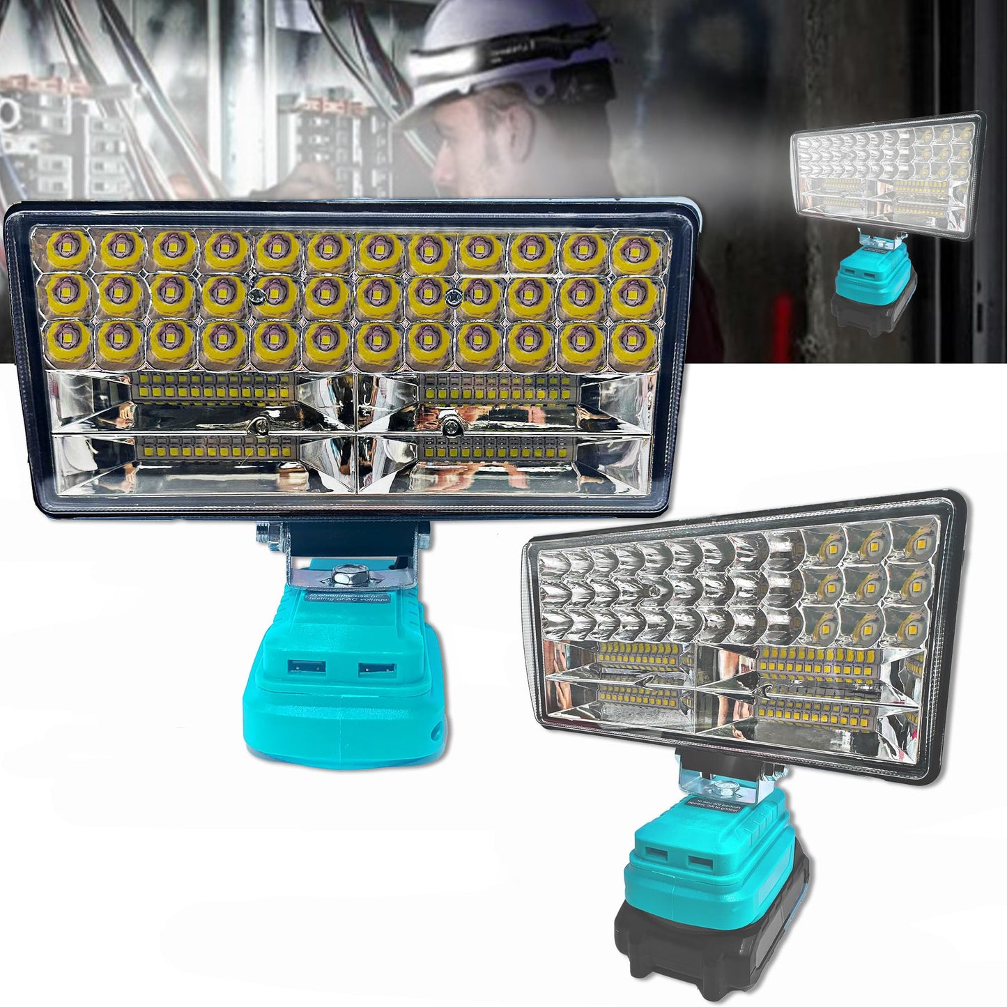 Cordless 90W LED Work Light for Makita 18V Battery, 6800 Lumen Battery Powered Lighting, Waterproof Jobsite Flood Lights for Construction Site,