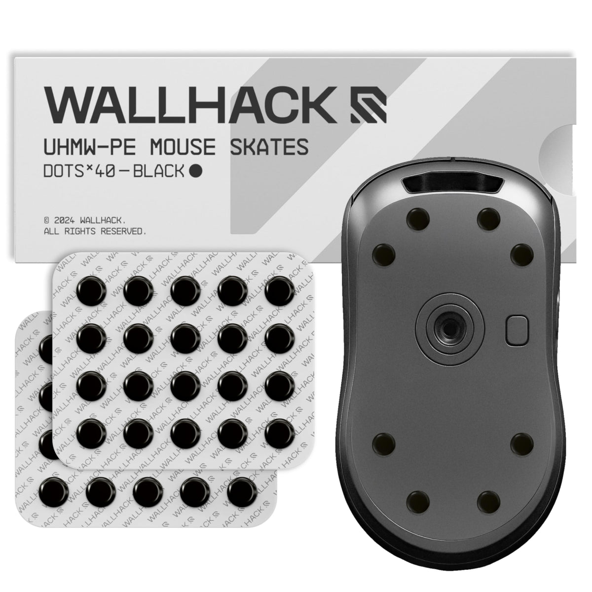 Wallhack UHMW-PE Dot Mouse Skates | Premium Universal Skates for Gaming Mice | Ultra-Smooth Glide on Cloth & Glass Pads | Customize Speed & Control |