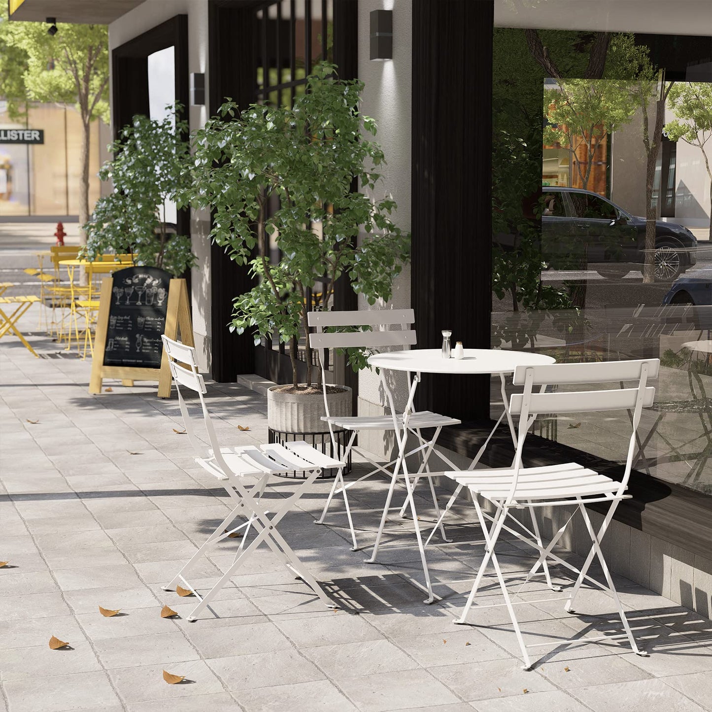 Grand patio Bistro Set 3 Pieces, Garden Furniture Set, Folding 2 Chairs and 1 Table, Weather-Resistant, Patio Table Chairs for Balcony,Yard, Garden