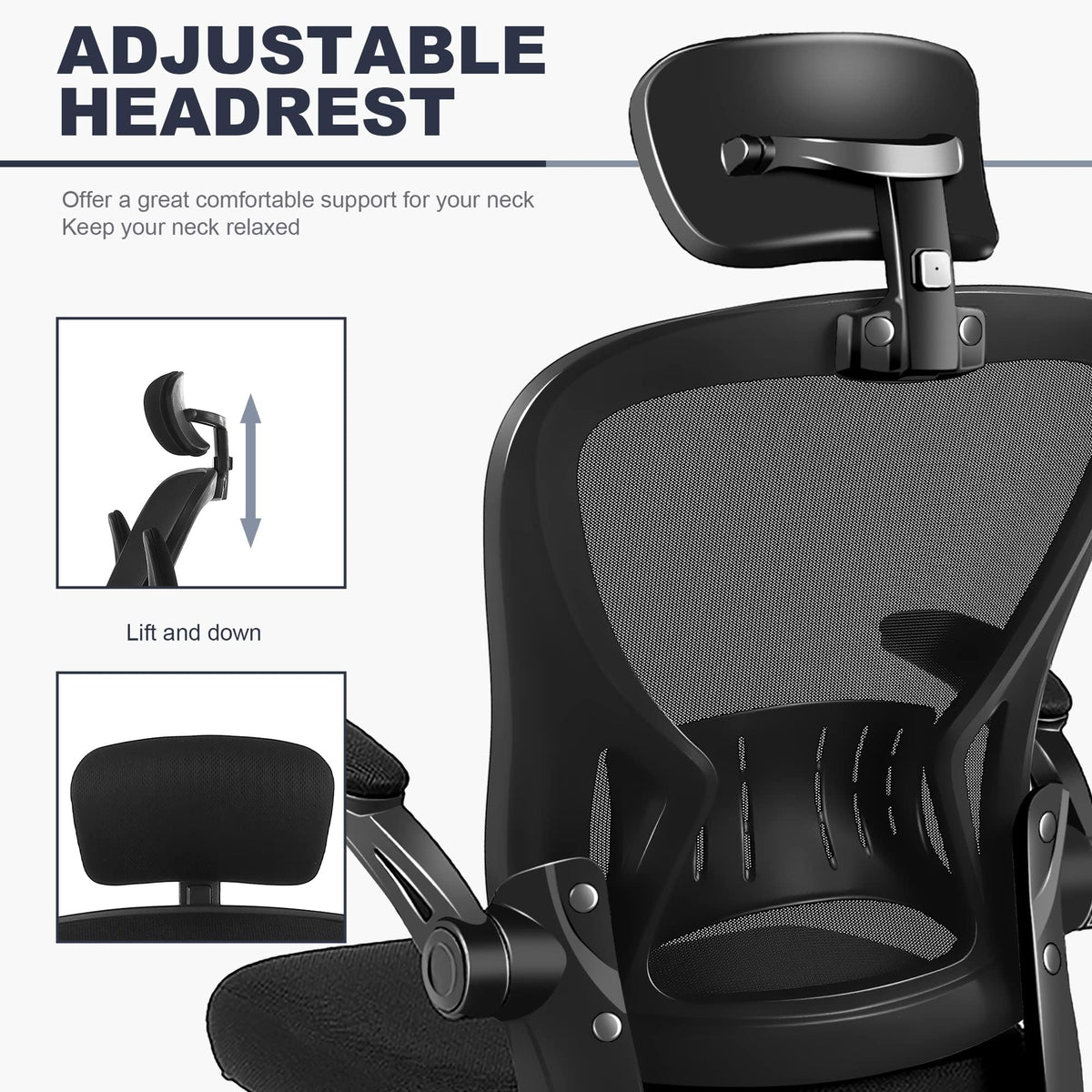 ralex-chair Office Chair, Ergonomic Mesh Adjustable Desk Chair, Black