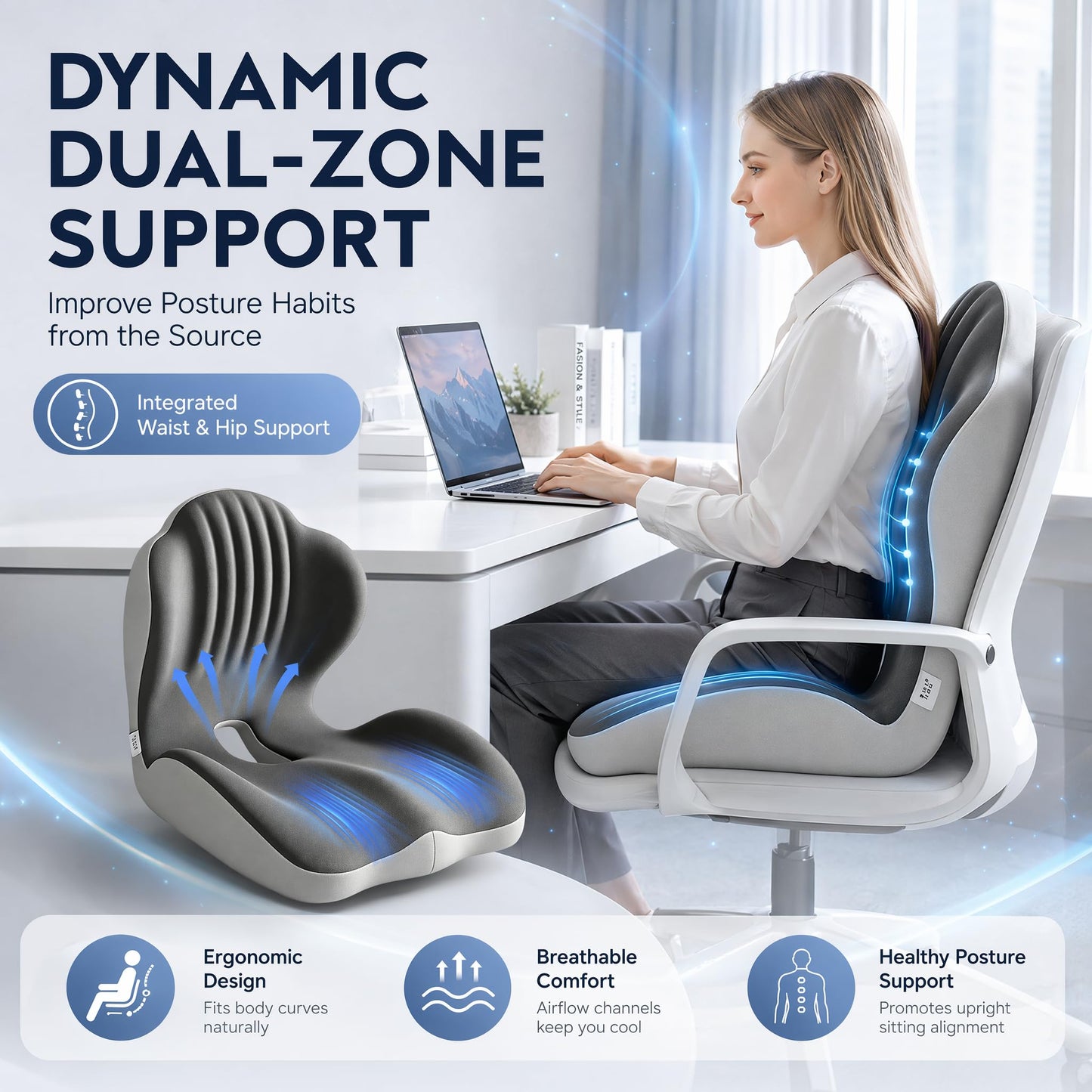 Ergonomic Memory Foam Seat Cushion, Car Seat Cushion, Coccyx Cushion