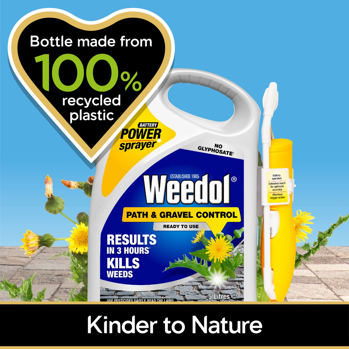 Weedol Path & Gravel Weedkiller with Power Sprayer, Ready to Use, 5L