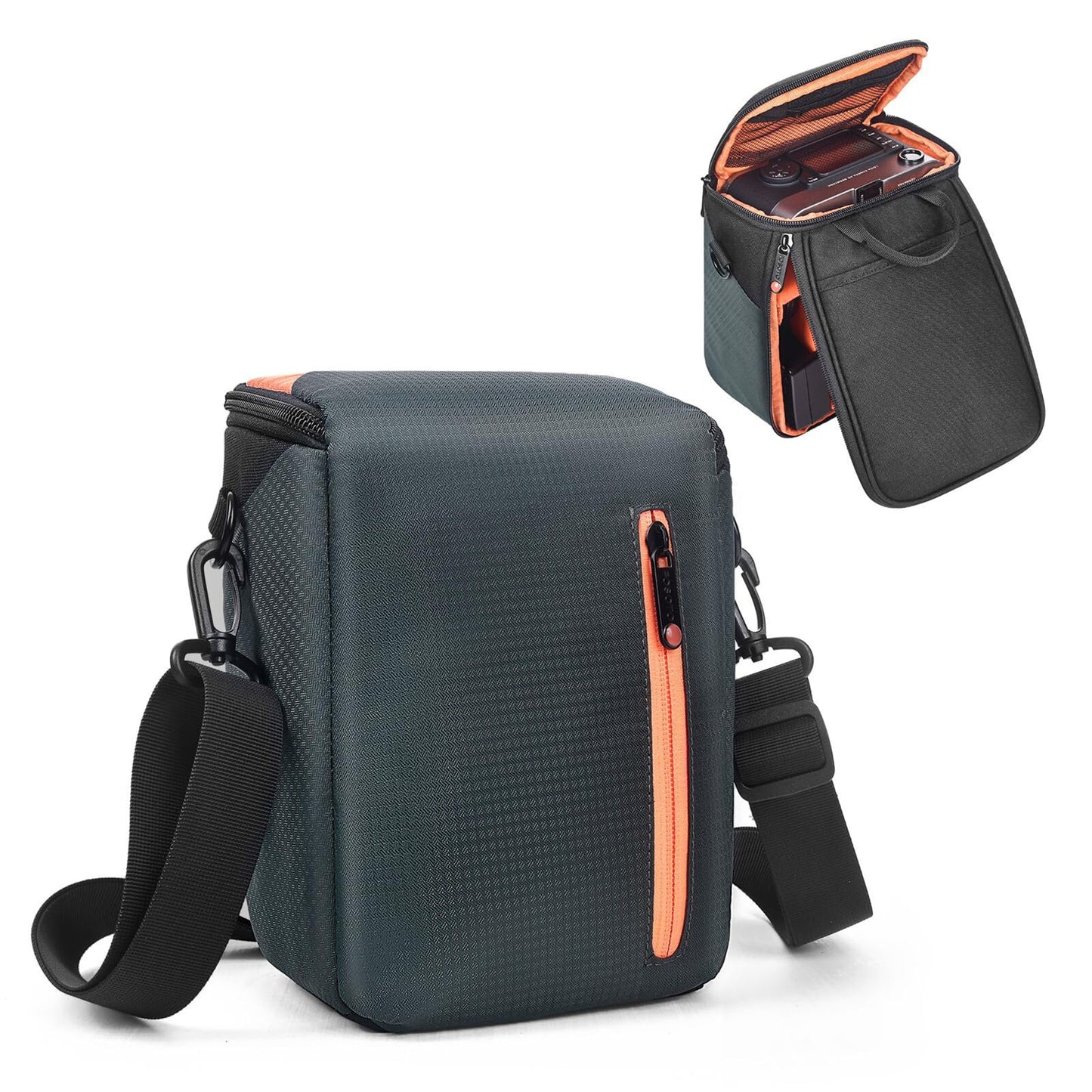 FOSOTO Mirrorless Camera Bag, Compact SLR Camera Case, Waterproof Camera Sling Bag, Dual Zippers System Design Compatible for Canon EOS M50 R50 M100