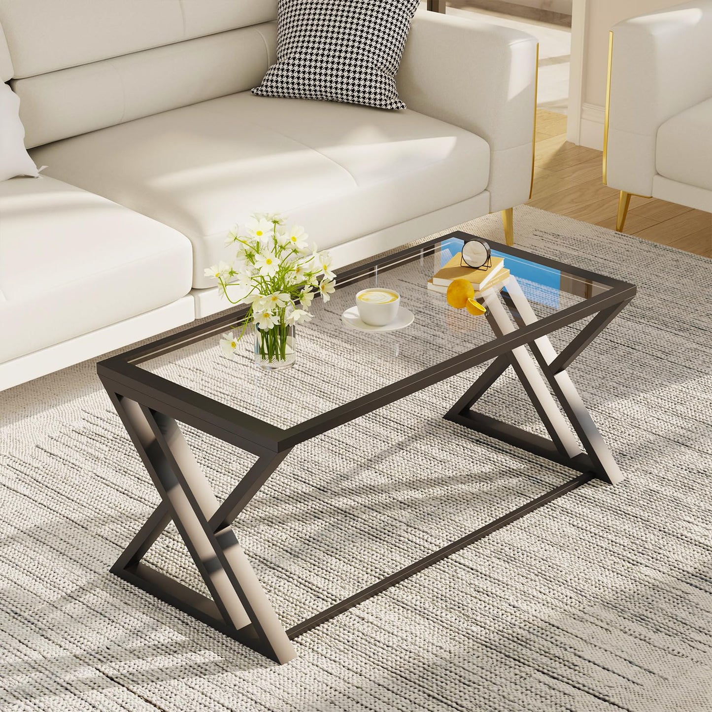 Coffee Table, Living Room Table, Center Tea Table, Glass Coffee Table