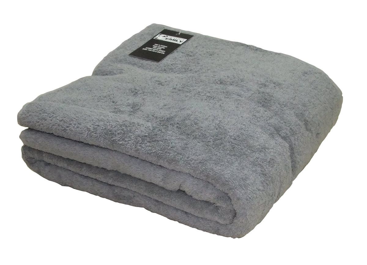 The House Of Emily Massive/Huge/Extra Large 100% Cotton Bath Sheet/Beach Towel - 150cm x 200cm (Silver Grey)