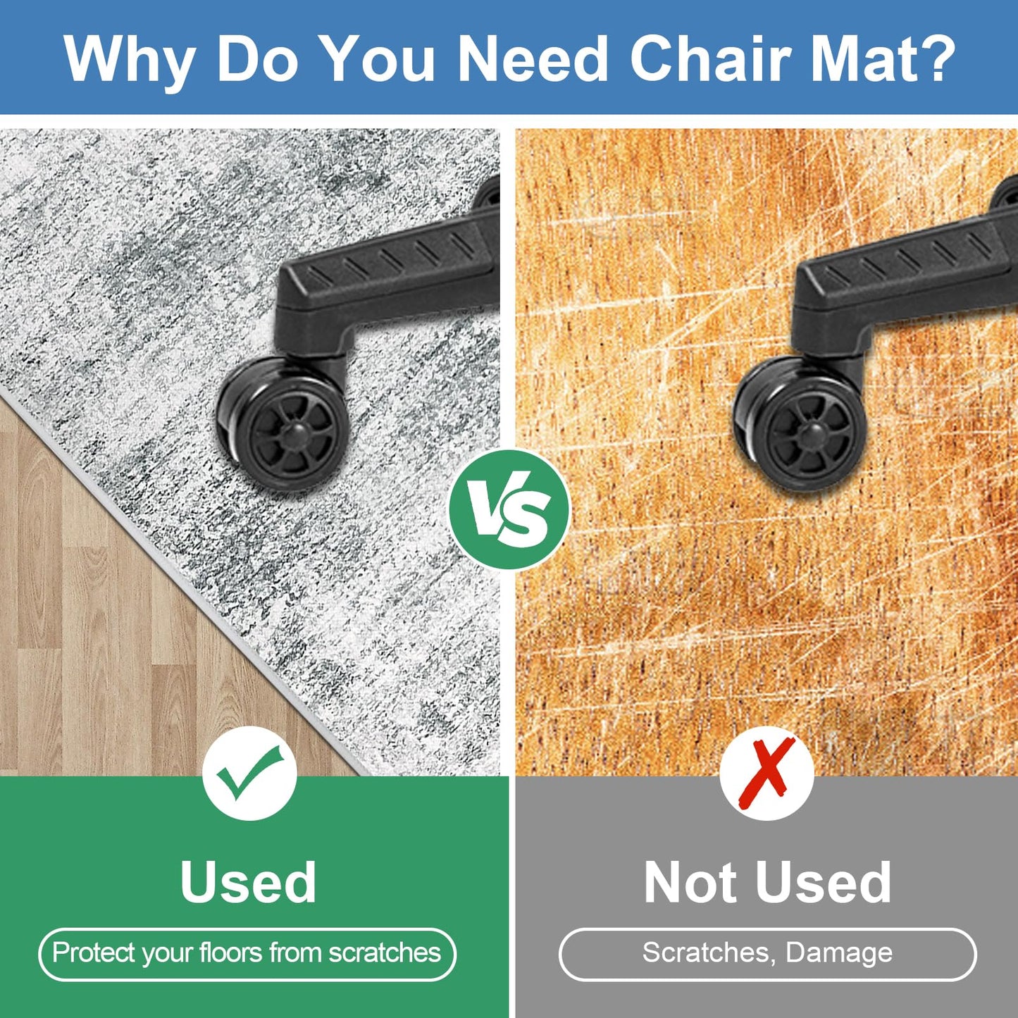 Capslpad Office Chair Mats for Hardwood Floor 90x120cm Non-Slip Modern Abstract Home Multi Purpose Chair Mat Low Pile Floor Protectors Computer Chair