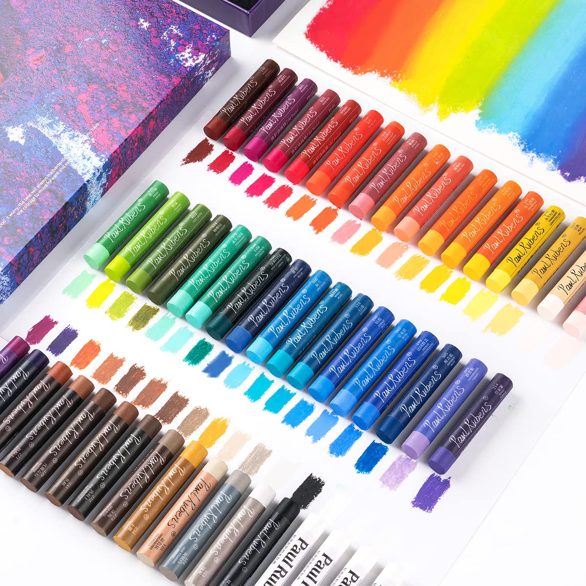 Paul Rubens Oil Pastels Set, 48 Colours Soft Pastels Non-Toxic Pastels for Artists, Students & Kids, Ideal for Sketching, Decorative Painting, Making