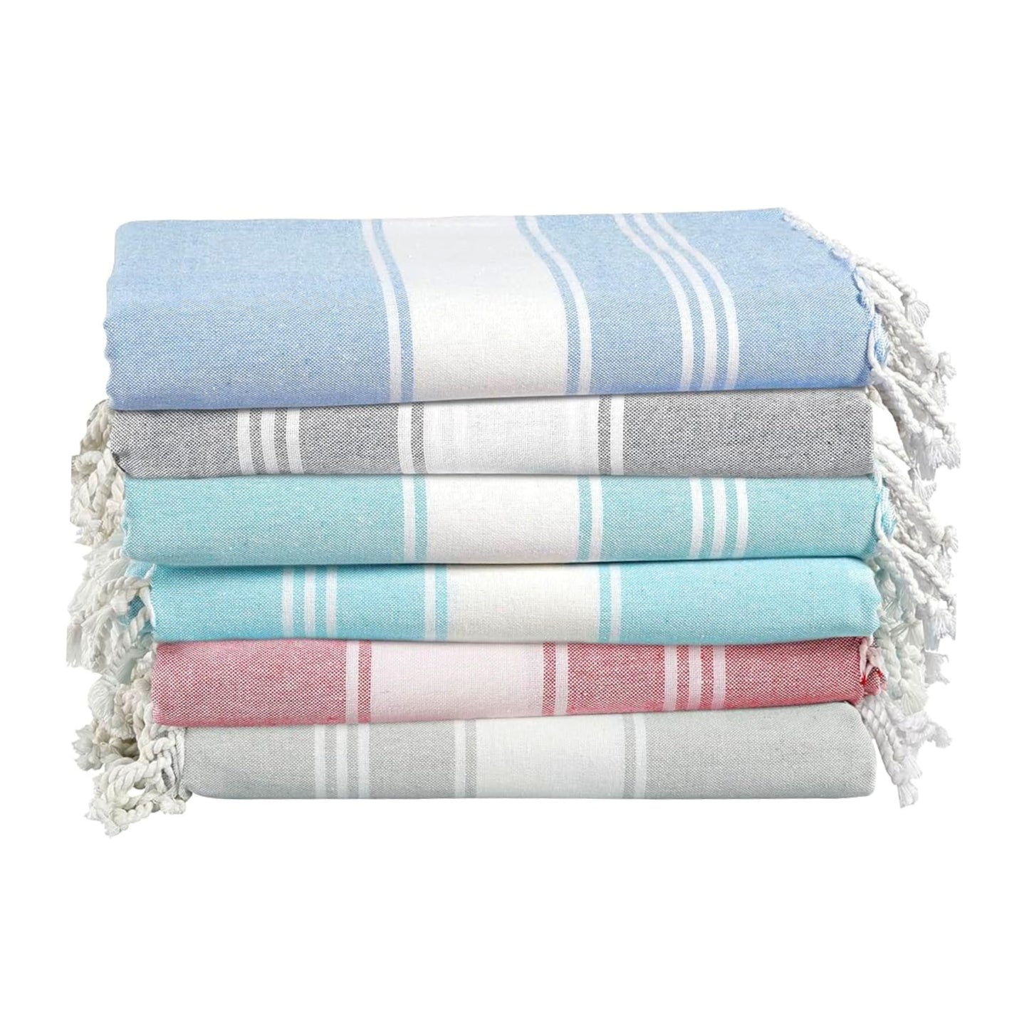 LANE LINEN Beach Towels 6 pack, Oversized Beach Towel, Lightweight Beach essentials for Women, Large Pool Towel, Absorbent & Quick Dry, Sand Free