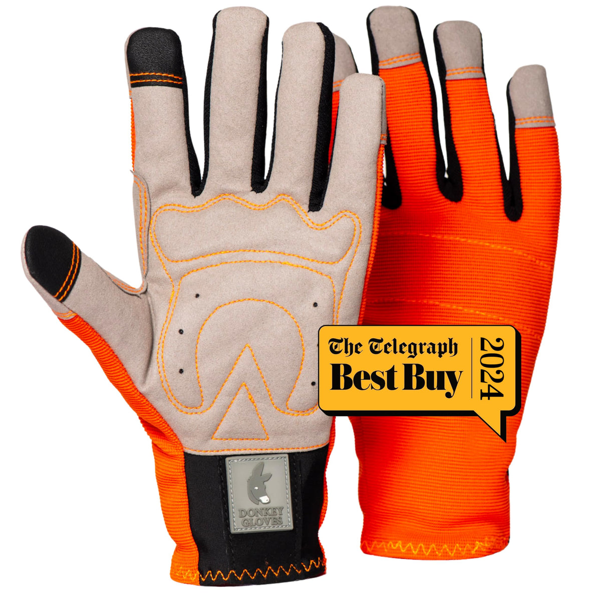 Donkey Gloves Multipurpose Gardening Gloves for Women & Men - Tough but Soft, Fitted Feel, Padded Work Gloves, Touch-tech, Bramble & Nettle Proof,
