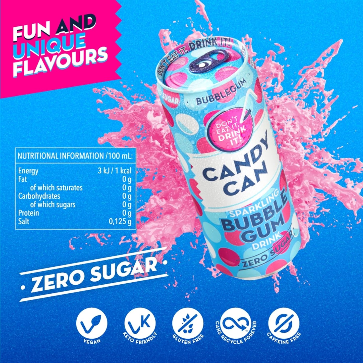 Candy Can Bubblegum Zero Sugar 330ml