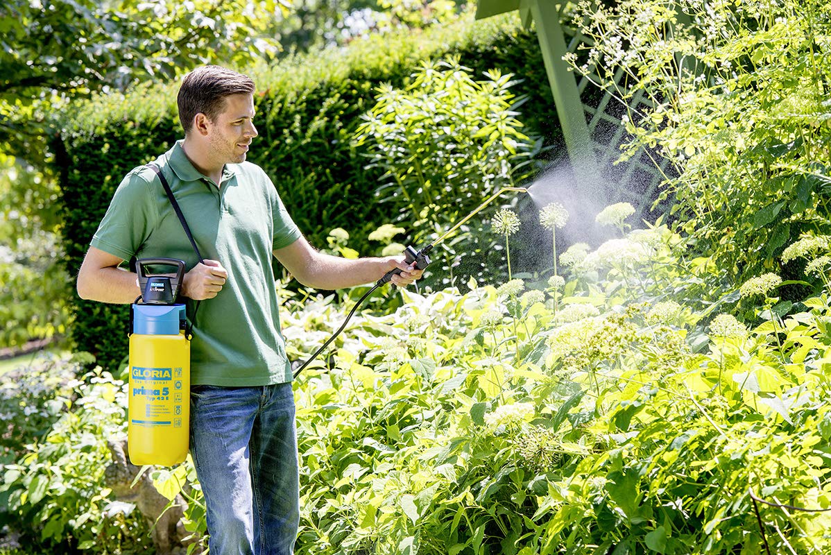 GLORIA Pressure Sprayer AutoPump Set | Garden Sprayer | 5 Litre Capacity | Sprayer with Battery/Rechargeable Battery Operation | No Laborious Pumping