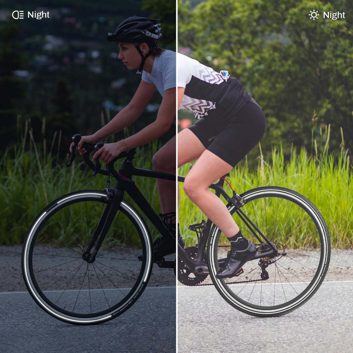 YunSCM 2 Pcs 60TPI 26'' Bike Tyres 26x1.50 ETRTO 40-559 Nylon Anti-puncture and 26'' Bike Tubes AV32mm Schrader Valve 2 Rim Strips, Compatible with