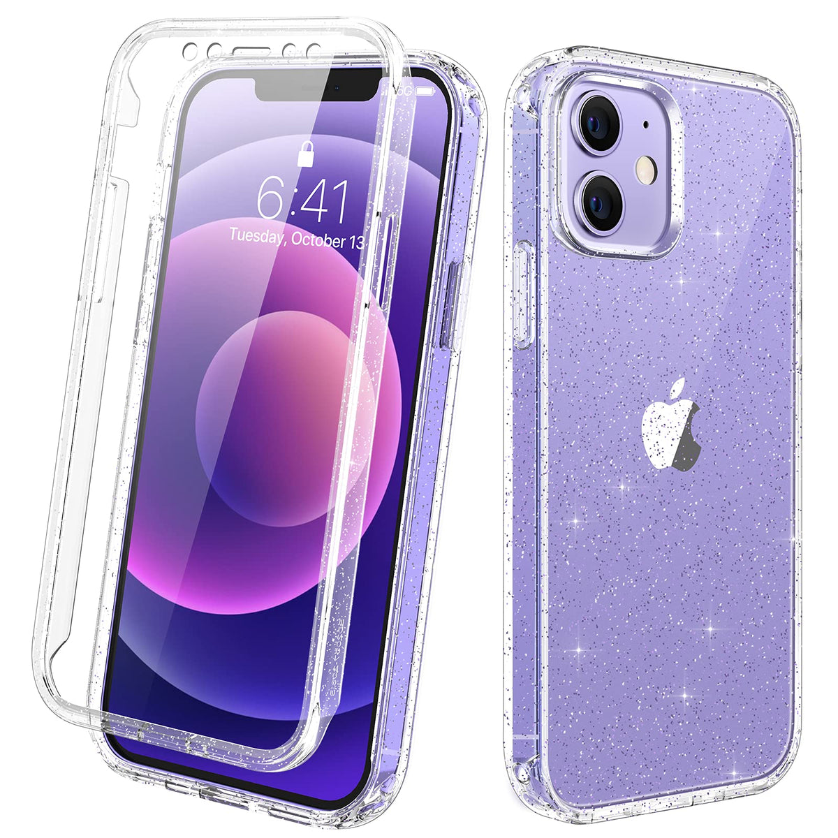 Diaclara Designed for iPhone 12/12 Pro Case, Full Body Rugged Case with Built-in Touch Sensitive Anti-Scratch Screen Protector, Soft TPU Bumper Case