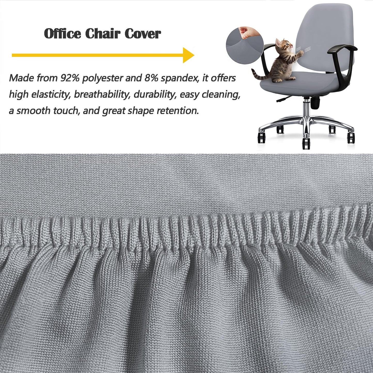 FYTXSZ Computer Office Chair Cover - Universal Fit Stretchable Washable Chair Slipcover for Rotating Chairs - Durable and Protective Armchair Cover