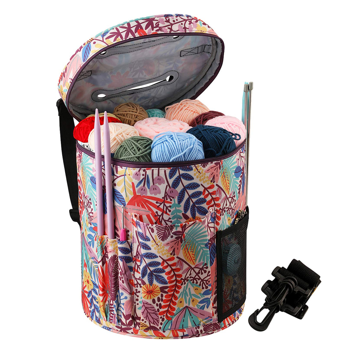 Coopay Knitting Bag, Knitting Crochet Projects Bag, Knitting Bags for Wool and Needles Storage, Yarn Storage Bags With Pockets for Accessories, Wool