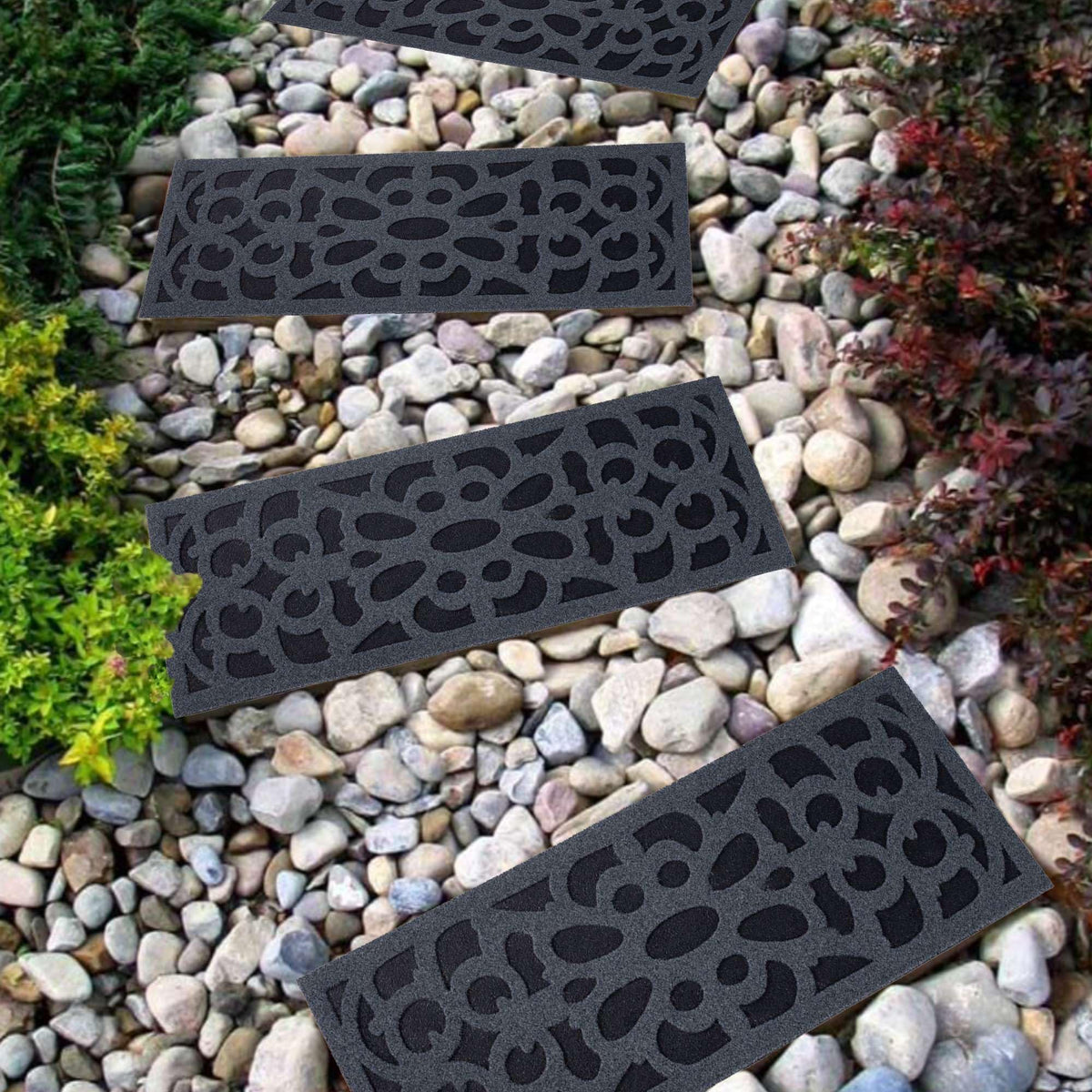Nicoman Narrow Doormat Victorian Style Step Door Mat Barrier Eco-Friendly Absorbent Heavy Duty Dirt Scraper Watertight For Indoor Outdoor Garden Shed