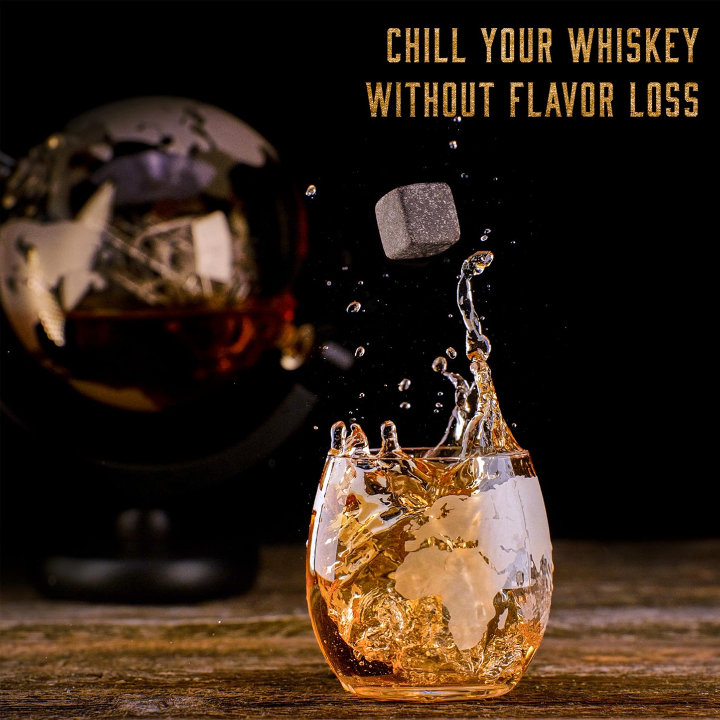 Whisiskey - Whiskey Decanter Set - 900ML Globe Carafe - Whiskey Gift Sets for Men - Whisky Set - Glass Gifts for Men - Inc. 2 Whiskey Glasses, 8