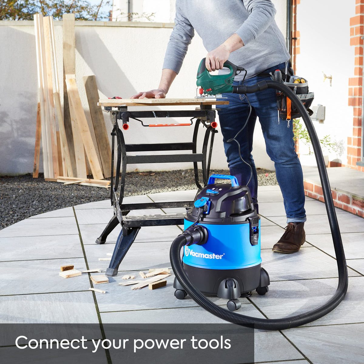 Vacmaster Multi 20 PTO Wet & Dry Vacuum Cleaner, 20 litre, 1250W motor, power take off socket, ideal for DIY, garage and car cleaning, 2 year domestic