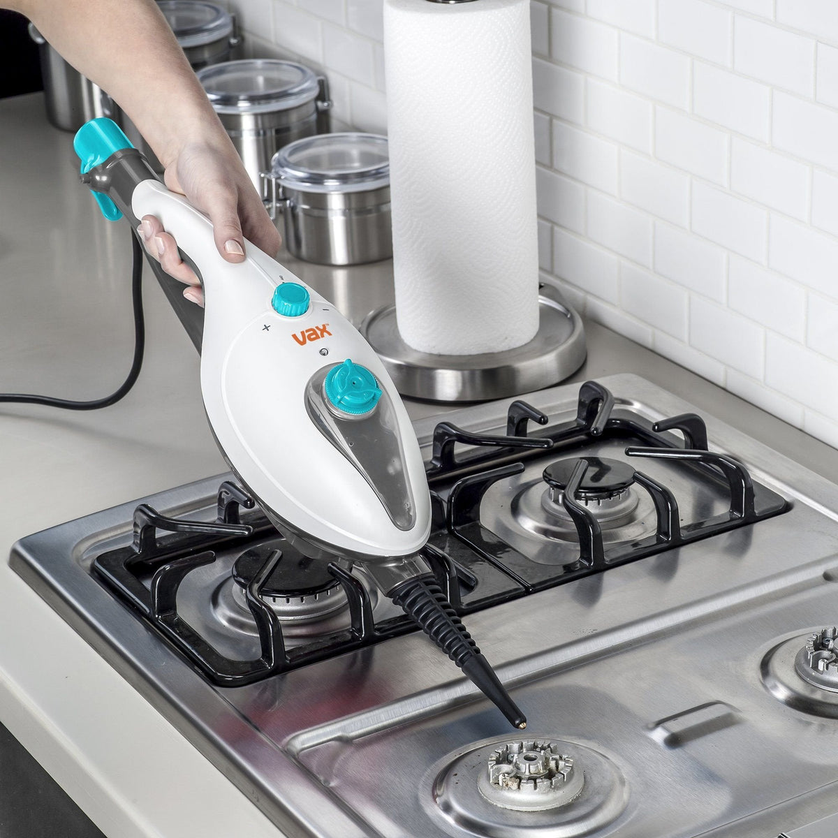 Vax Steam Clean Multifunction Steam Mop | Converts to a Handheld | Variable Steam Control - S85-CM, White and Blue