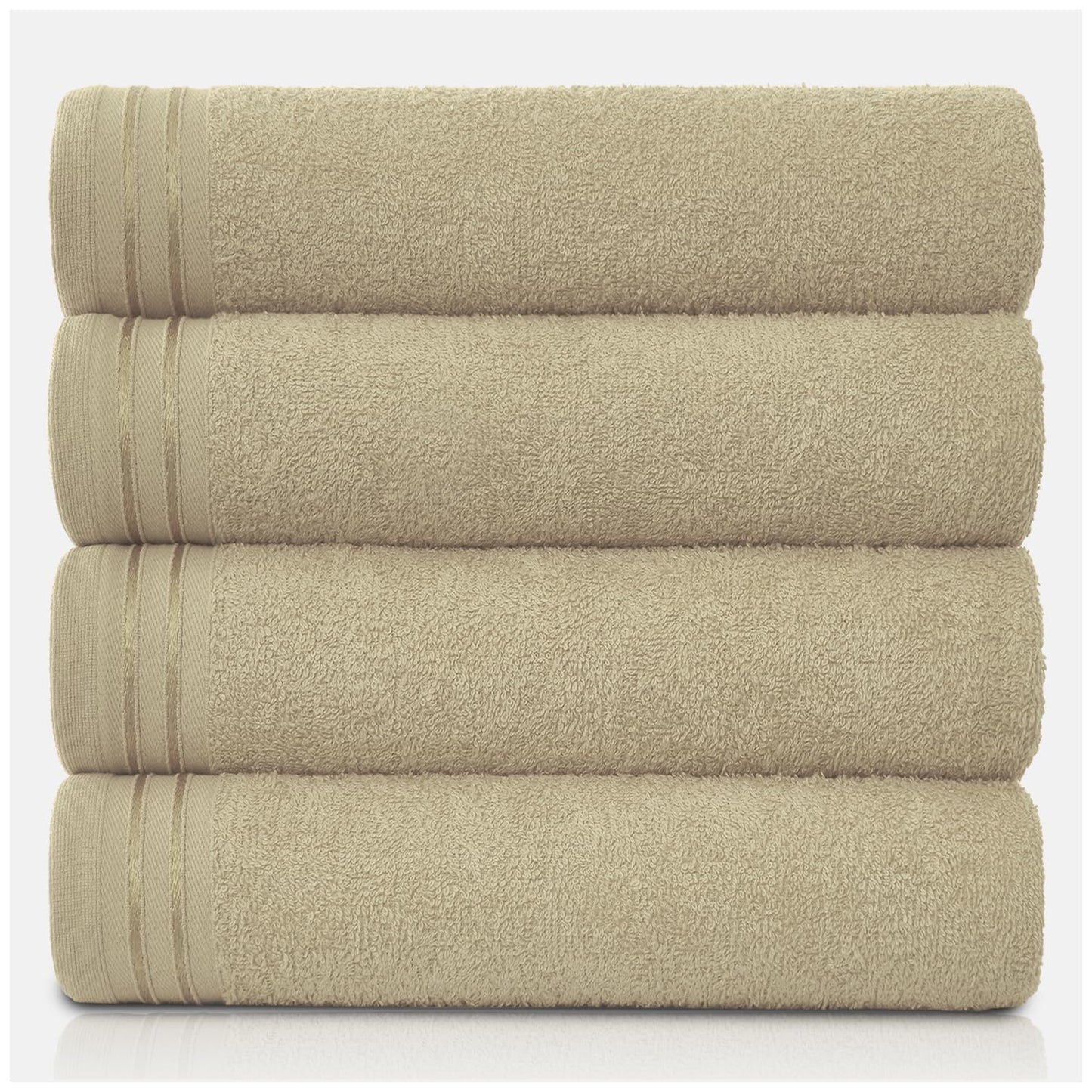 GC GAVENO CAVAILIA Large Towels Bath Sheet - Highly Absorbent Egyptian Cotton Towel Set - 4 Pack Extra Soft Large Bath Towel Mocha - Quick Dry Bath