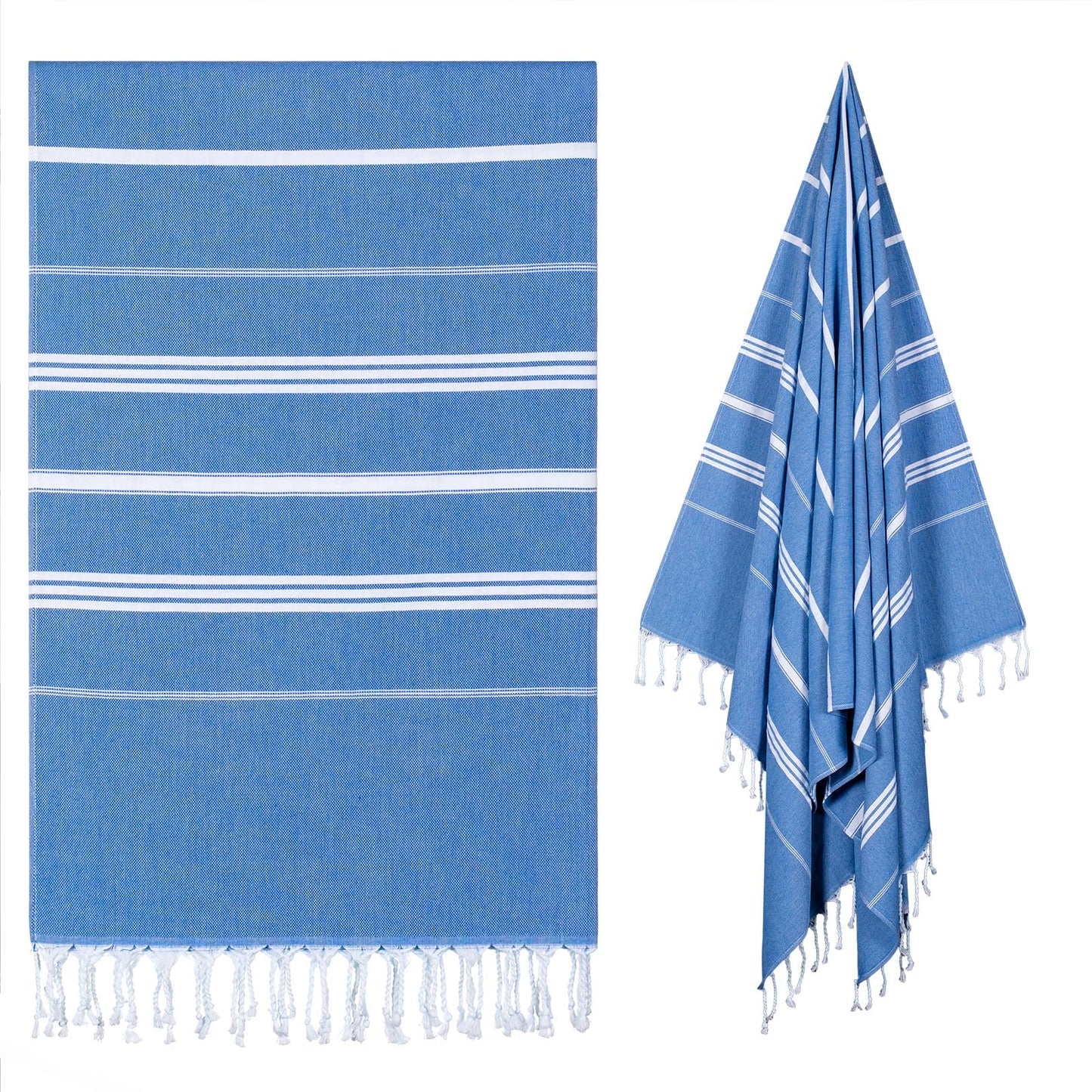 Ouxiaobai Turkish Beach Towel Oversized - 40"x70" Quick Dry Sand Free Thin Beach Towels for Adults, Extra Large Lightweigh Travel Towel (Denim)