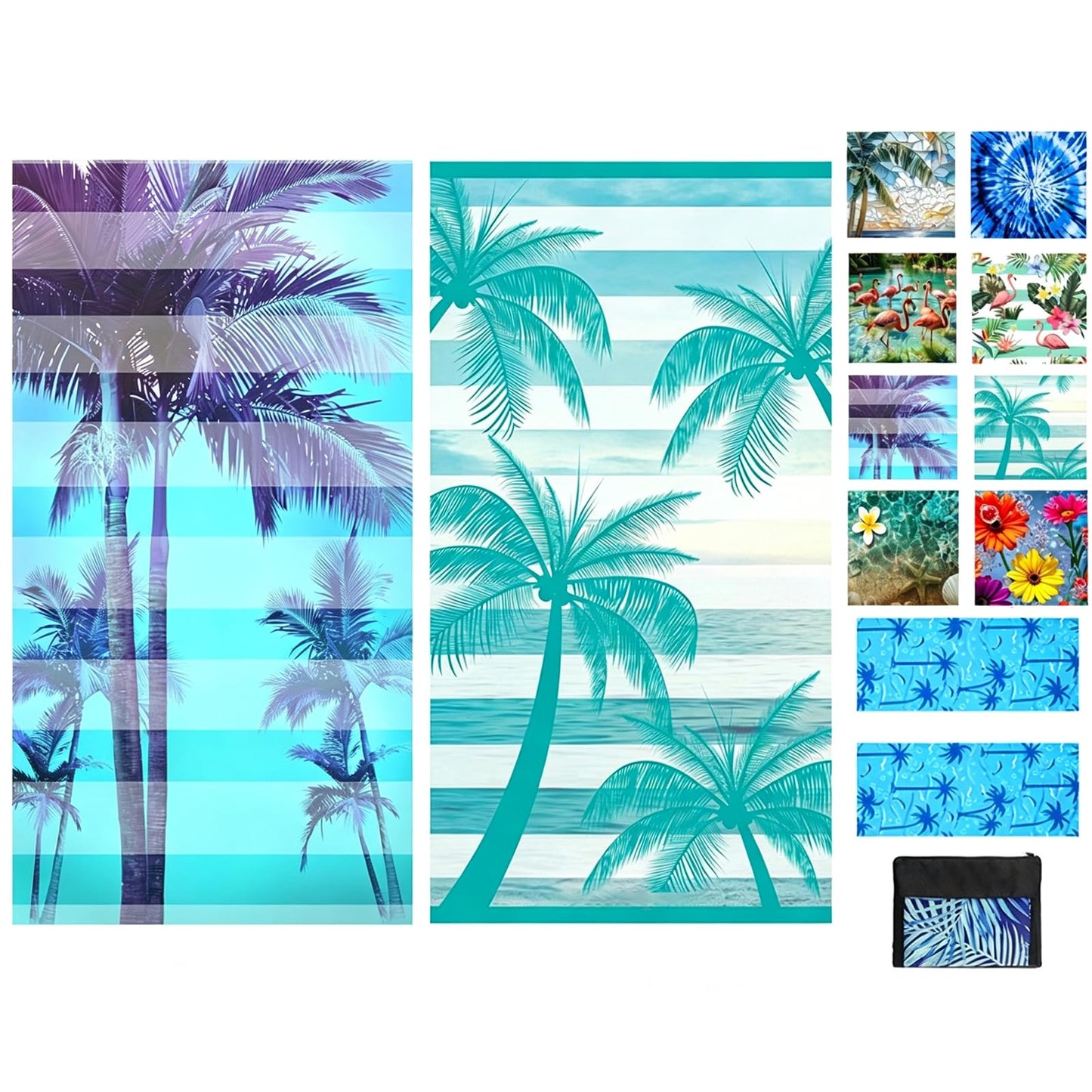 JAODFK 2 Pcs Microfibre Beach Towel 71"X32" Quick Dry Lightweight Sand Free Extra Large Thin Towels Travel Essentials For Adults Womens Swim Bath