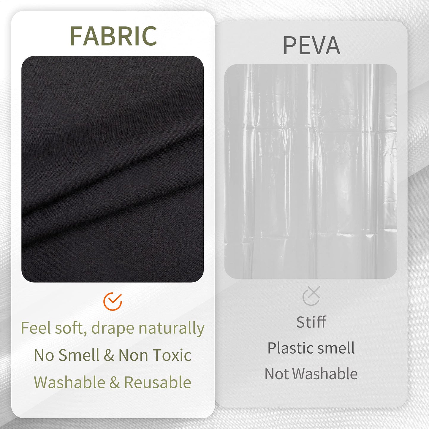 ALYVIA SPRING Waterproof Fabric Shower Curtain, Hotel Quality, 3 Magnets Bottom, Premium Liner for Bathroom, Lightweight and Washable, 72 x 72 Inches