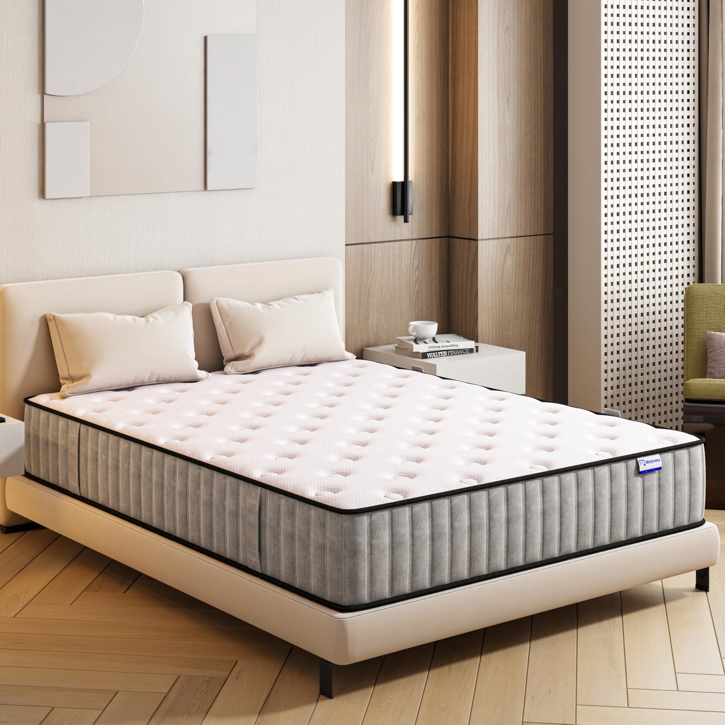 Matoresu 25CM Single Mattress with Innerspring Hybrid Memory Foam, Single Bed Mattress for Ultimate Support & Pressure Relief, Medium Firm Mattress in